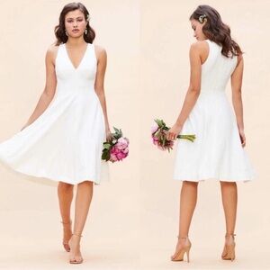 Dress The Population Catalina Crepe V-Neck Sleeveless A-Line Dress